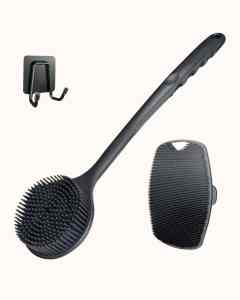 Black silicone cooking utensils with heat-resistant handles.