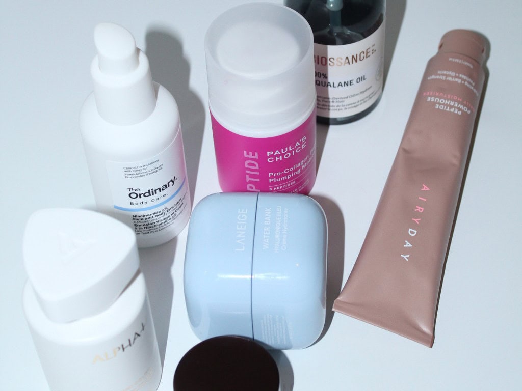 Skincare serums, moisturisers, and face masks for healthy skin.