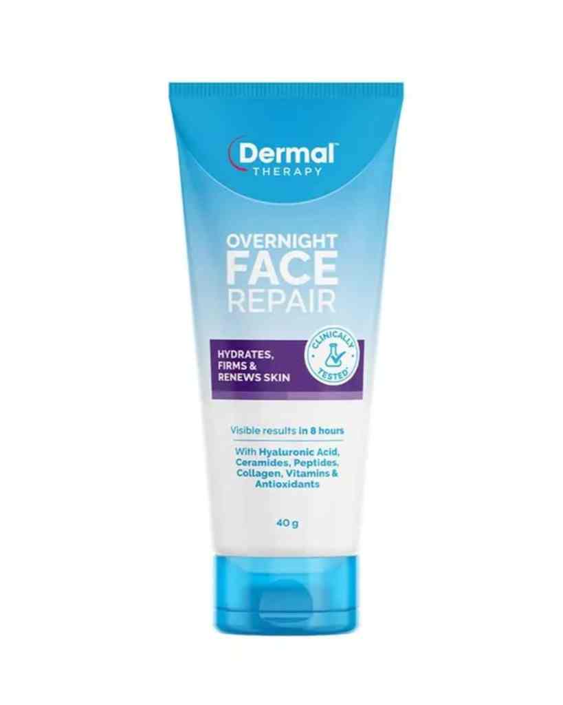 Brightens and repairs skin overnight with hyaluronic acid and antioxidants. Dermatologist tested for all skin types.