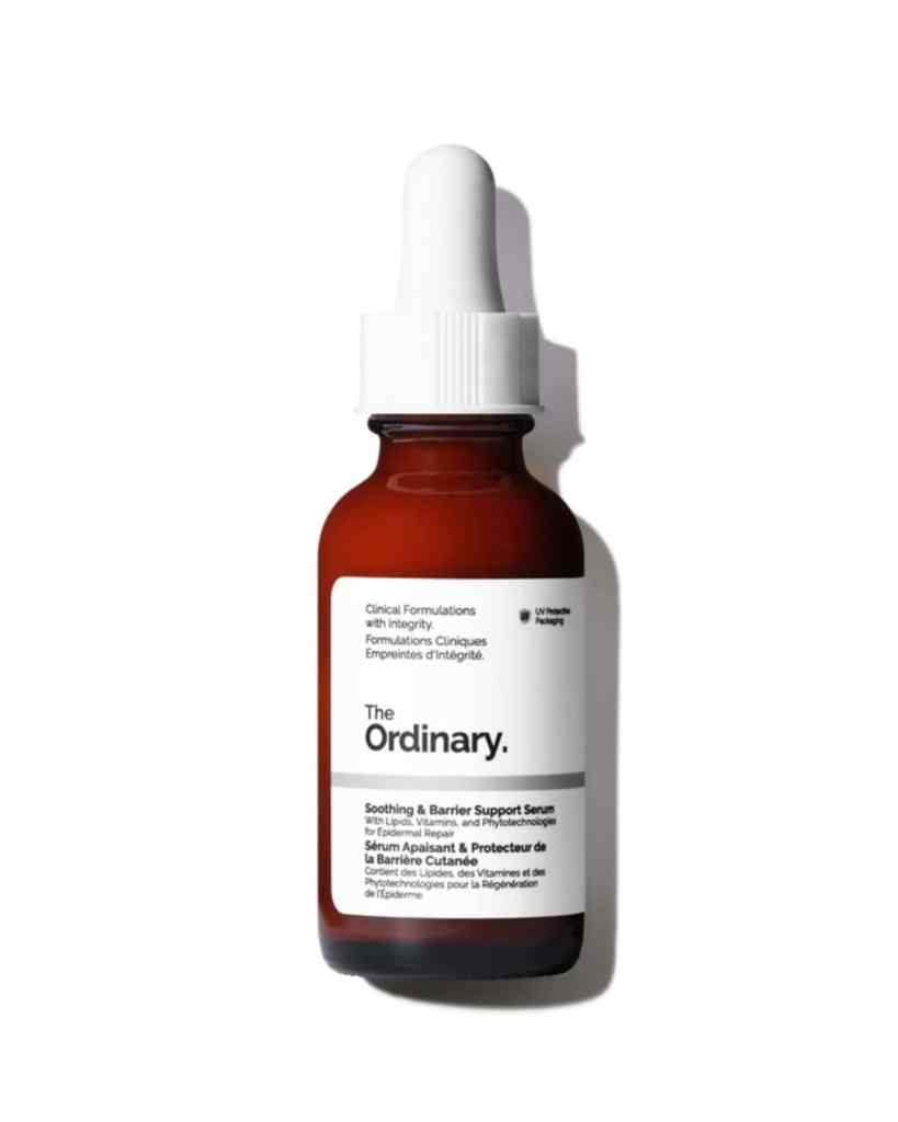 Purifying skincare serum in amber bottle with white dropper, from The Ordinary, designed for skin barrier support.