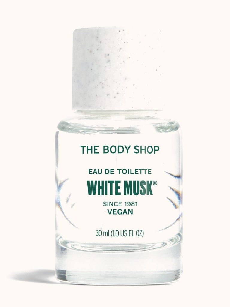 The Body Shop White Musk Eau de Toilette, a clean powdery musk perfume under $100
